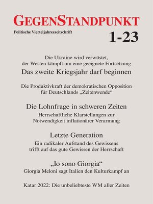 cover image of GegenStandpunkt 1-23